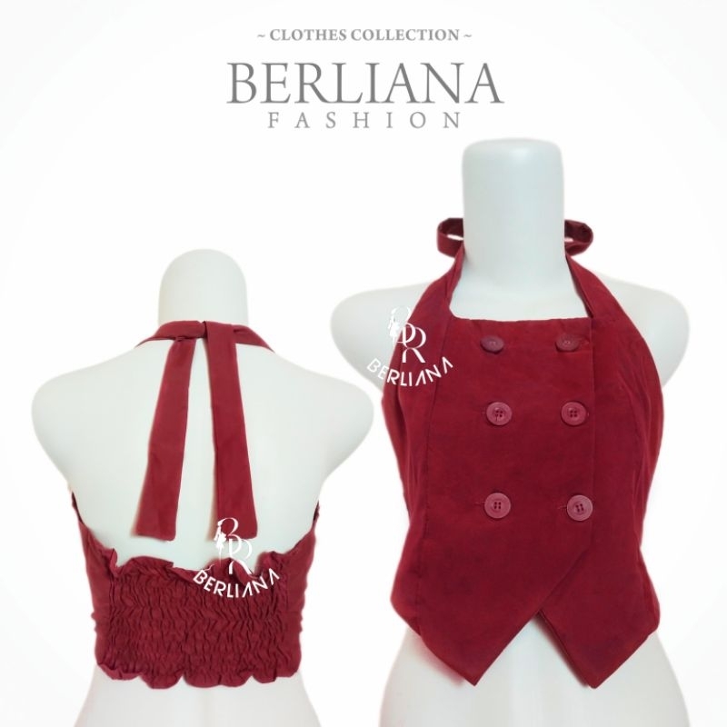 KATLYSE VEST/ ROMPI/ OUTER RED VELVET - BERLIANA FASHION