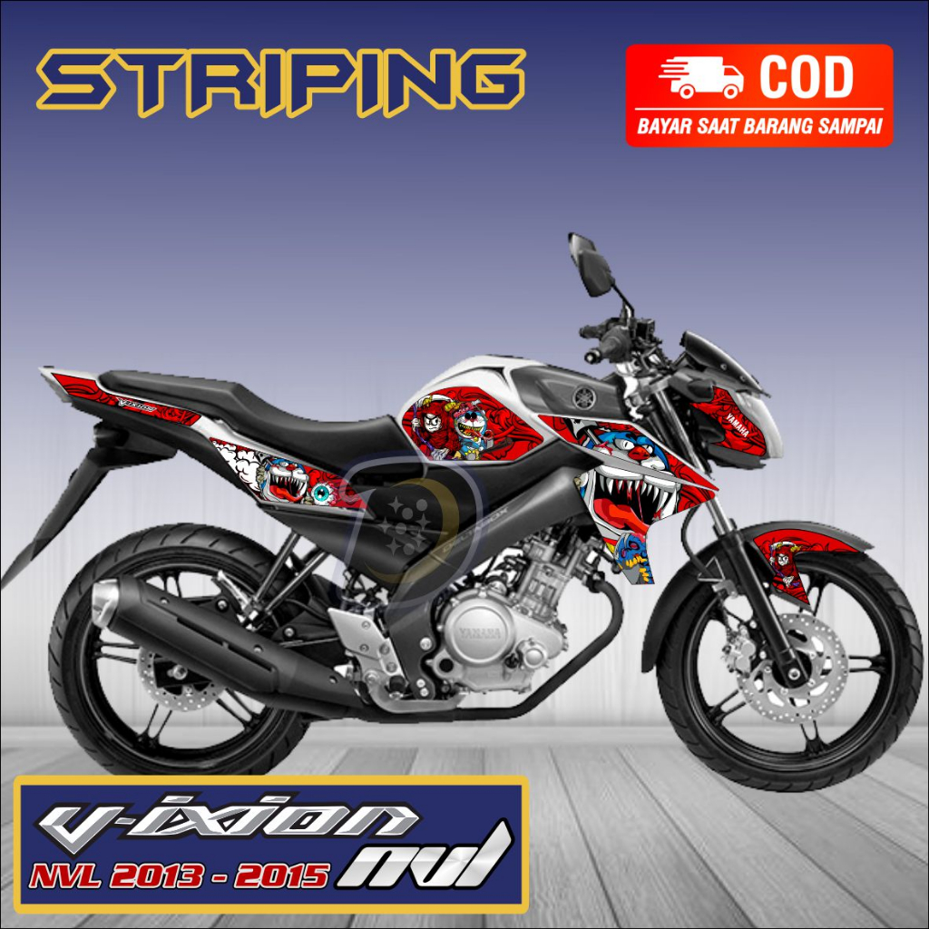 Striping Vixion Nvl 2014 2015 Stiker Lis Variasi Vixion Nvl Stiker Yamaha Vixion Nvl Doraemon Zombie