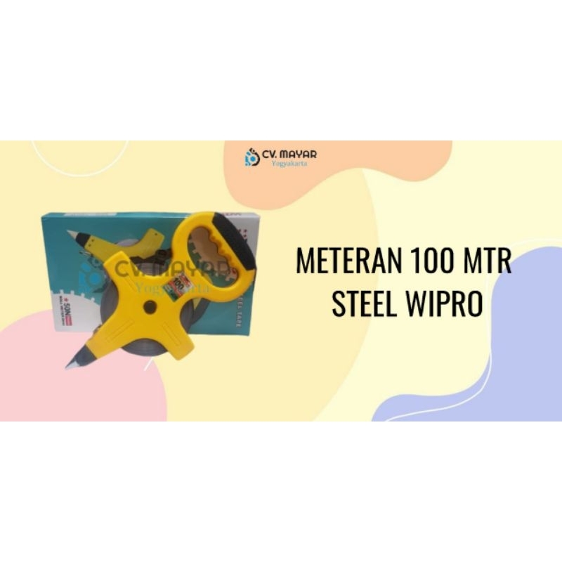 meteran roll 100 meter besi wipro