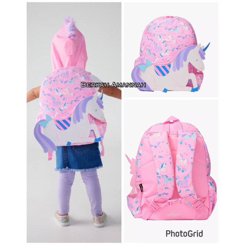 smiggle junior glide hoodie unicorn PINK/ TAS ORI smiggle