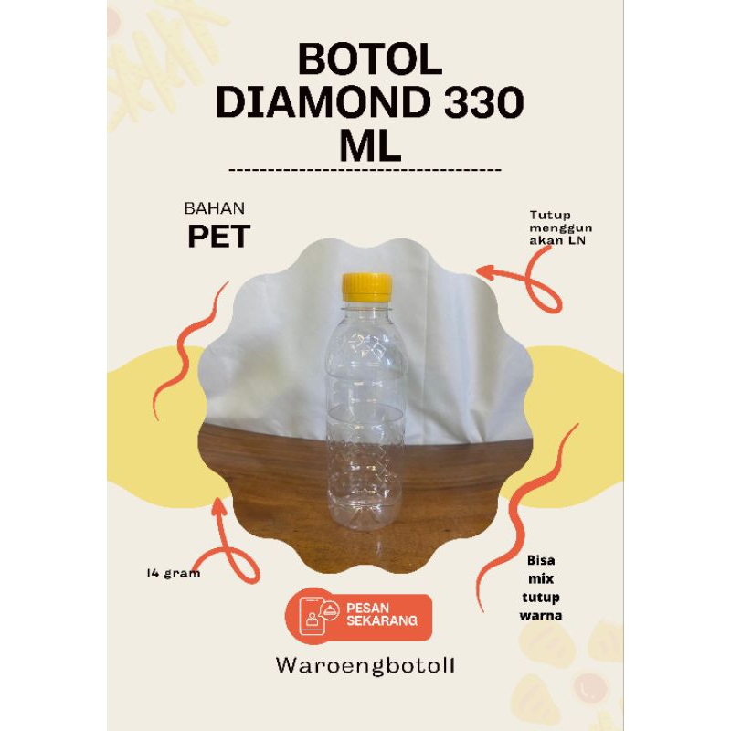 Botol diamond 330 ml // botol jamu