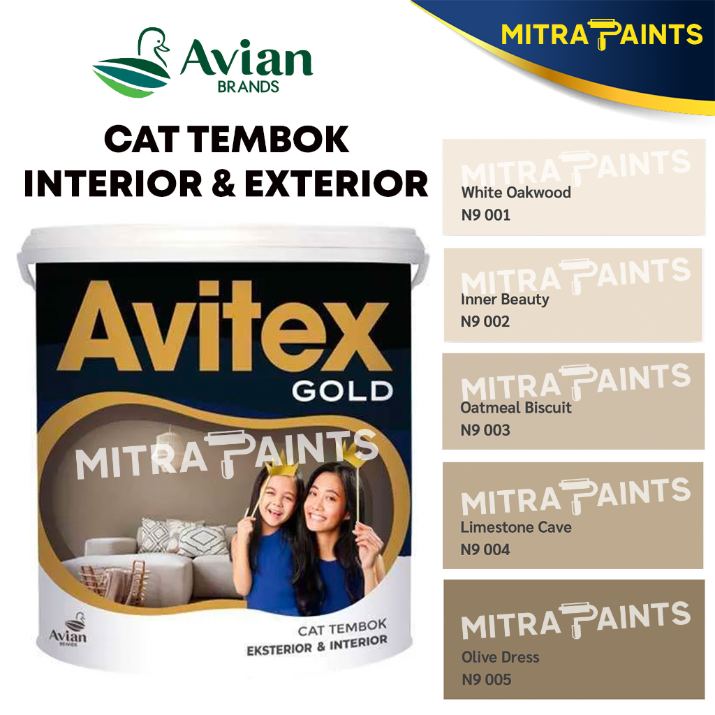 CAT TEMBOK AVITEX GOLD 5 KG / AVIAN EKSTERIOR INTERIOR / COKLAT MOCCA N9
