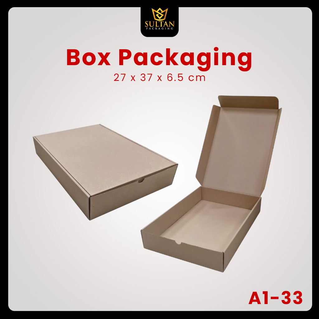 

SULTAN - Kotak Packaging Uk 27x37x7 Cm - Kotak Kardus Polos Lebar Dan Tebal - A1-33