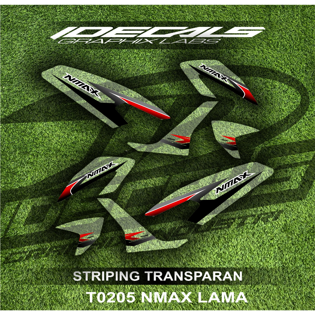 T0205 sticker striping transparan motor nmax lama tema simple list variasi bebas custom