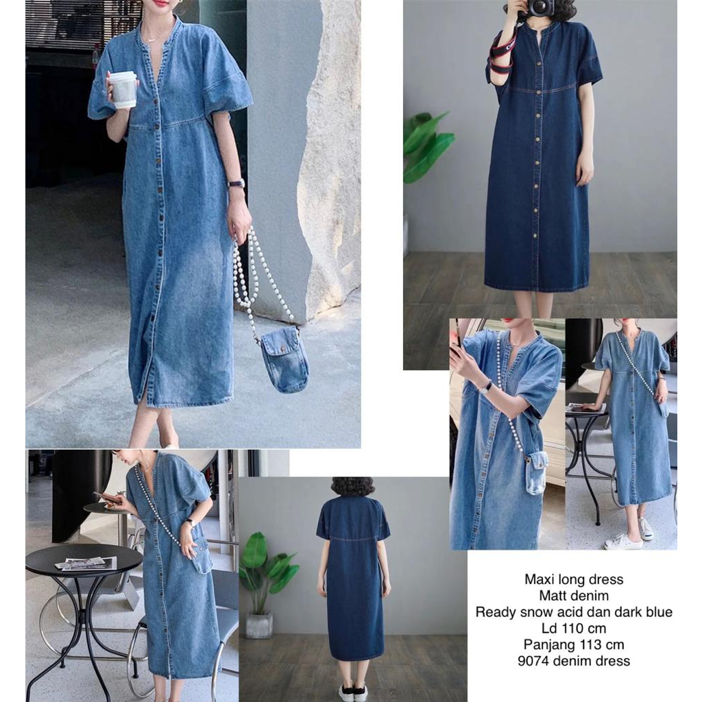 SACHIO MIDI DRES WANITA / MINI DRES / MINI DRES JEANS / LONG TUNIK WANITA LENGAN PENDEK JEAN / DENIM