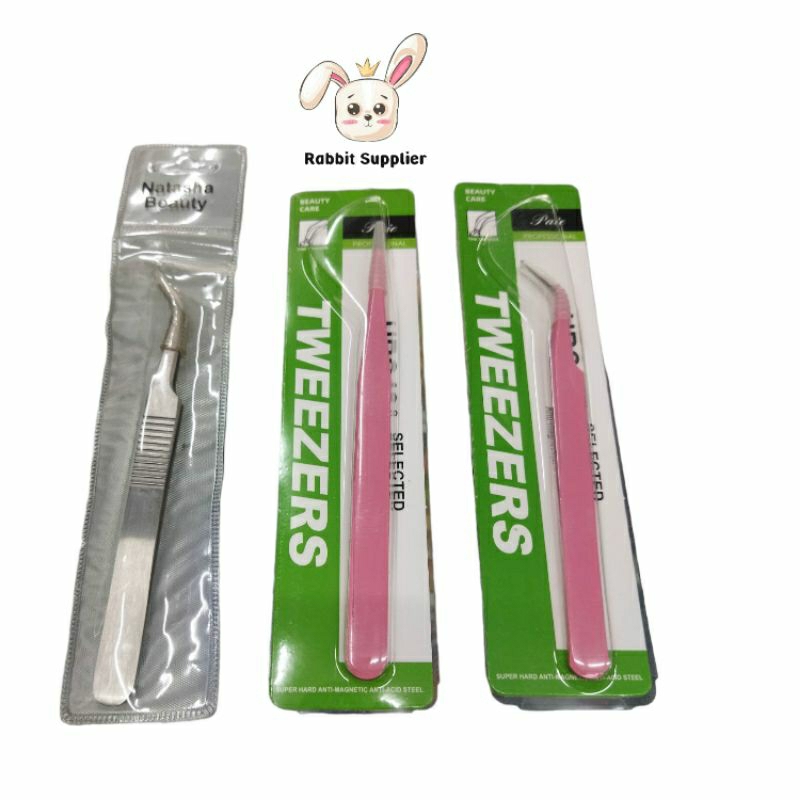 Pinset Bulu Mata Eyelash | Pinset Tweezer Lurus | Lengkung