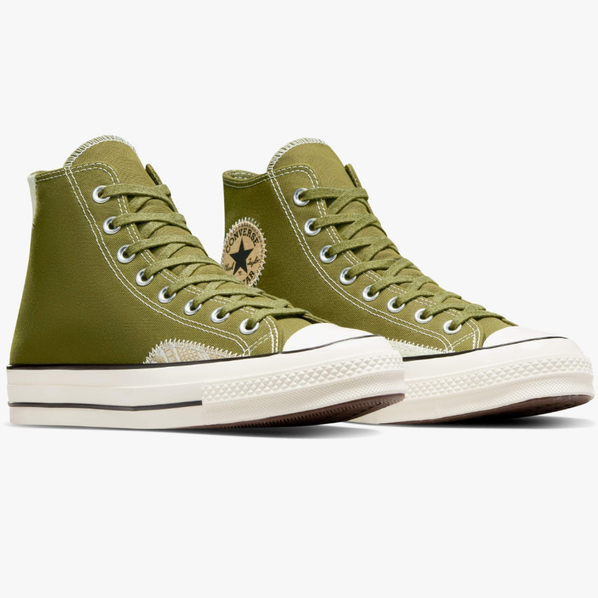 Sepatu Sneakers Pria CONVERSE Chuck 70 High Crafted Ollie Trol Green Original A04499C