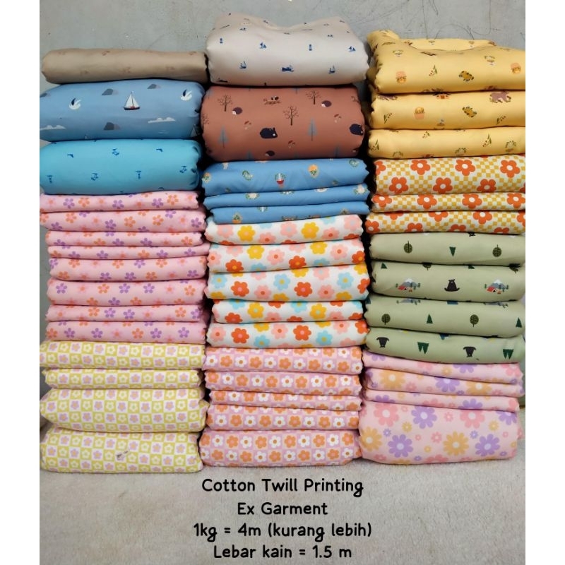 Kain Katun Twill Printed / Toyobo print