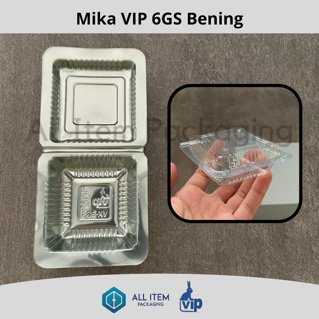 Mika VIP 6GS / Mika Plastik Roti Jajan / Box Mika Makanan Kue @100 Pcs