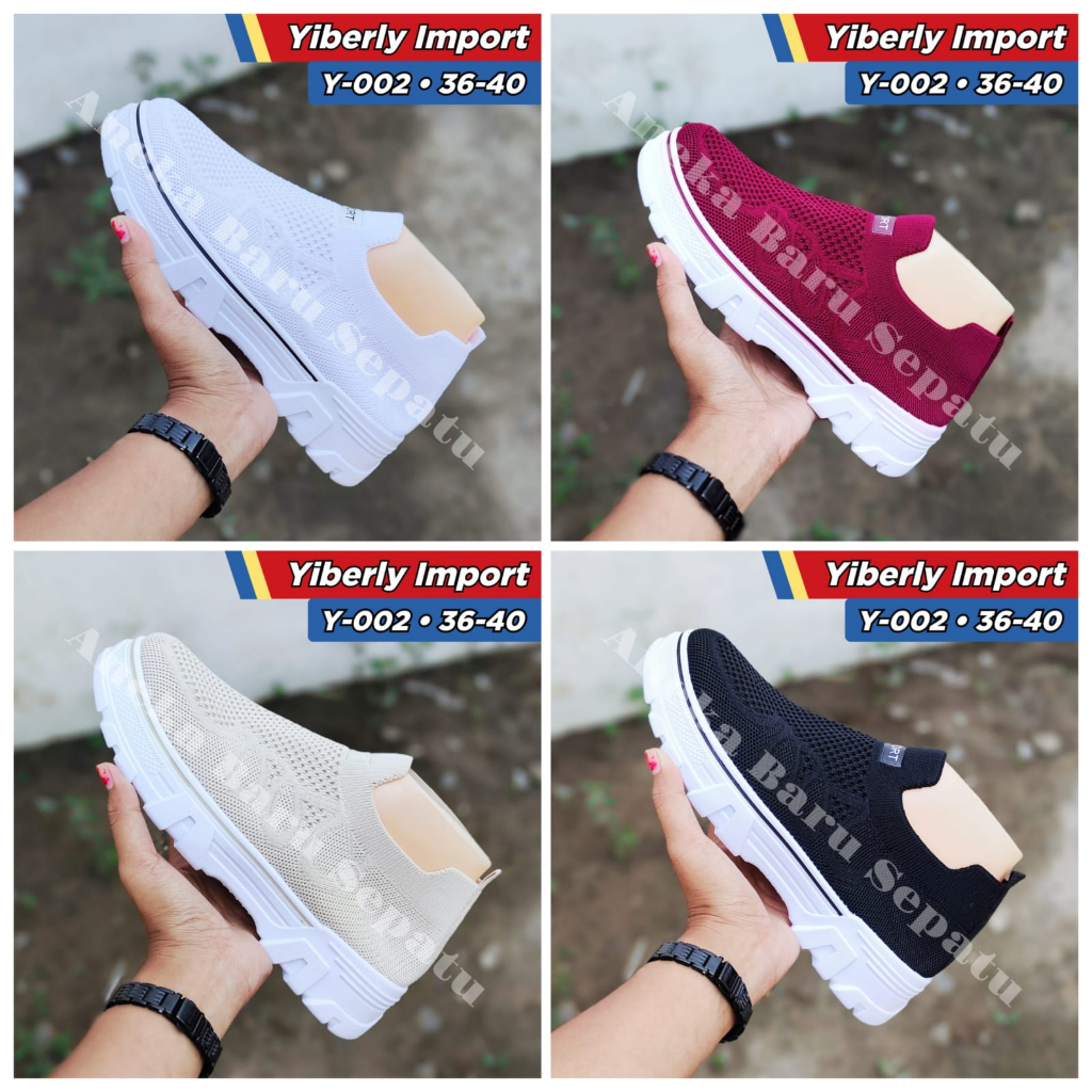 Sepatu Rajut Wanita Dewasa Model Slip-on Yiberly Y-007