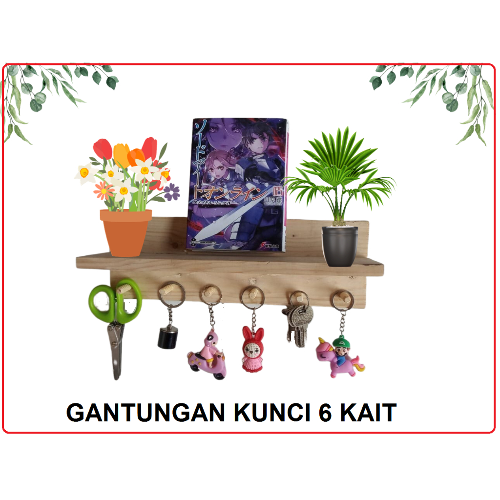 Gantungan Kunci dan Rak dinding serba guna kayu jati belanda