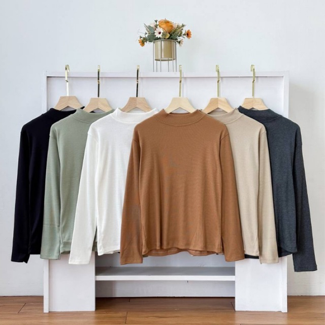 INNER BASIC KNIT RAJUT KERAH TERTUTUP - MANSET LENGAN PANJANG PENDEK WANITA INER BLAZER