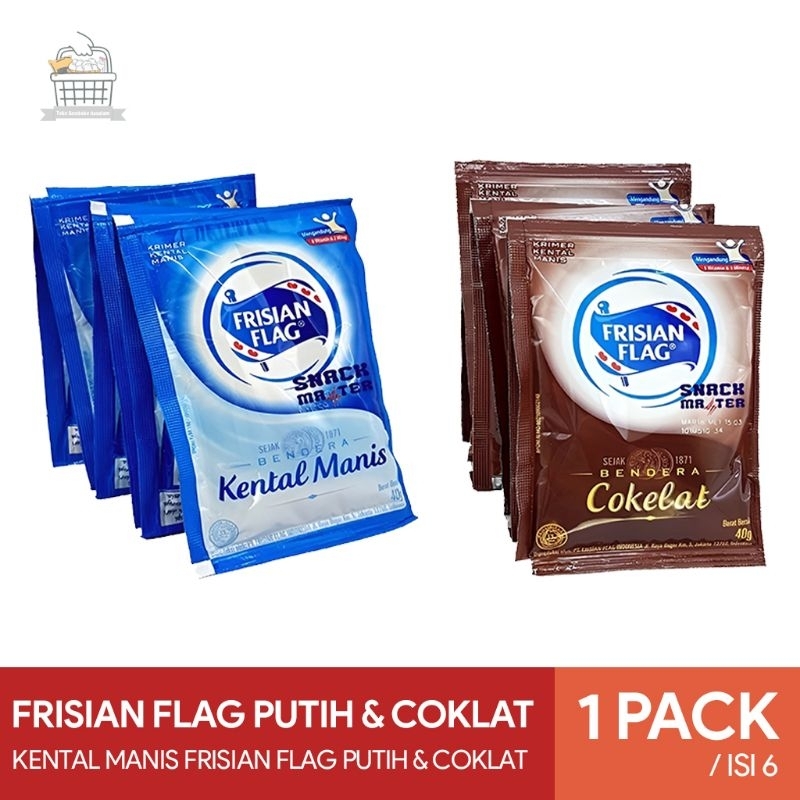 

Frisian Flag Putih & Coklat - Susu Kental Manis Frisian Flag Putih & Coklat Kemasan Sachet - 6 PCS