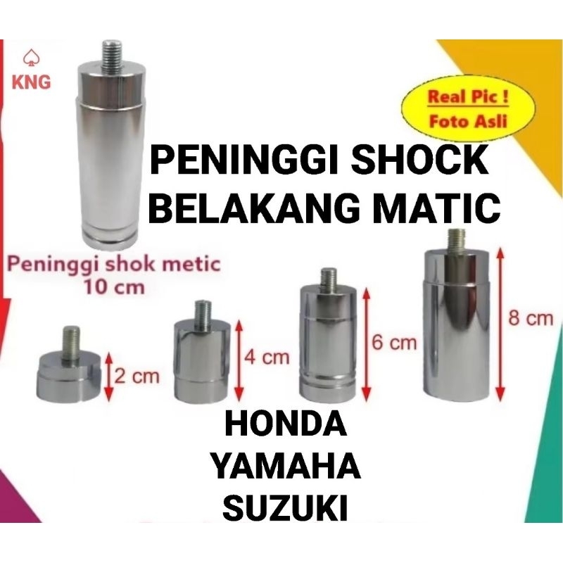 Peninggi Shock Belakang Motor Matic Model Tabung Bulat Besi Padat Drad 14 Universal