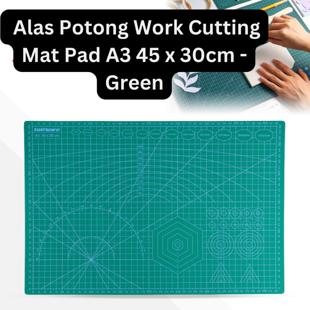 

Taffware Alas Potong Work Cutting Mat Pad A3 45 x 30cm - Green