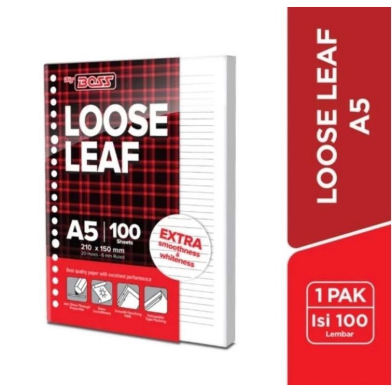 

Kertas Loose Leaf isi Binder Big Boss A5 100 lembar