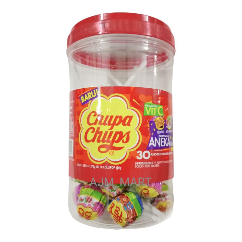 

Chupa Chups Permen Lollipop Loli Mix Rasa Cola dan Stoberi TOPLES (isi 30 pcs)