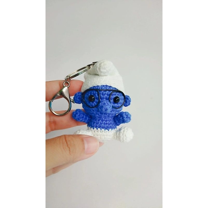 Gantungan Kunci Boneka Smurf Rajut || Amigurumi Smurf