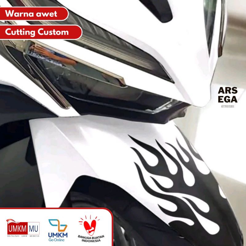 ARSEGA - Cutting Sticker Stripping Spakbor Uk 24,5 cm x , 14,5 cm Variasi Nyala Api Hot Tribal Strip