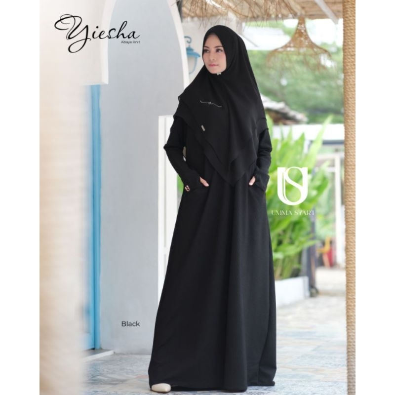 ABAYA YIESHA UMMA SYARI |GAMIS POLOS KAOS KNIT