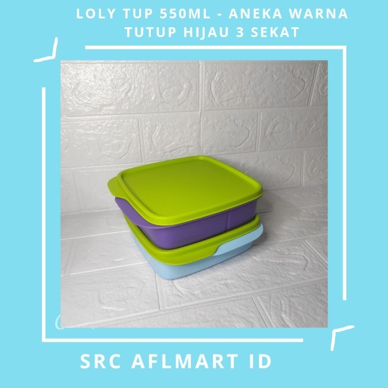 Lolytup Tutup Hijau 550ML / Tupperware / Tempat Makan