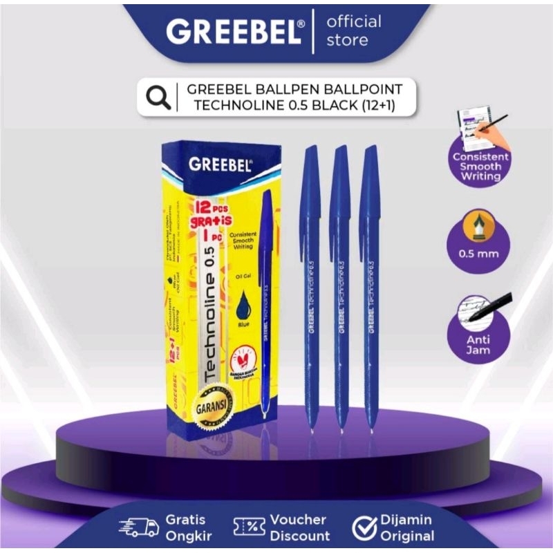 

(FREE BUBBLE WRAP) GREEBEL PULPEN TECHNOLINE 12pcs
