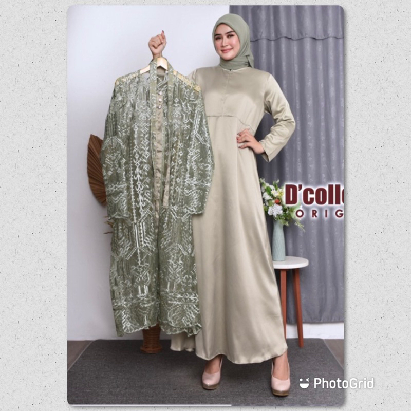 Gamis pesta outer lepas pasang/SET gamis pesta mewah/gamis pesta jumbo/gamis kondangan/outer lepas p