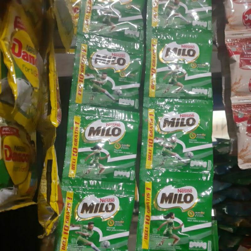 

susu milo saset 1renteng isi 10 grtis 1