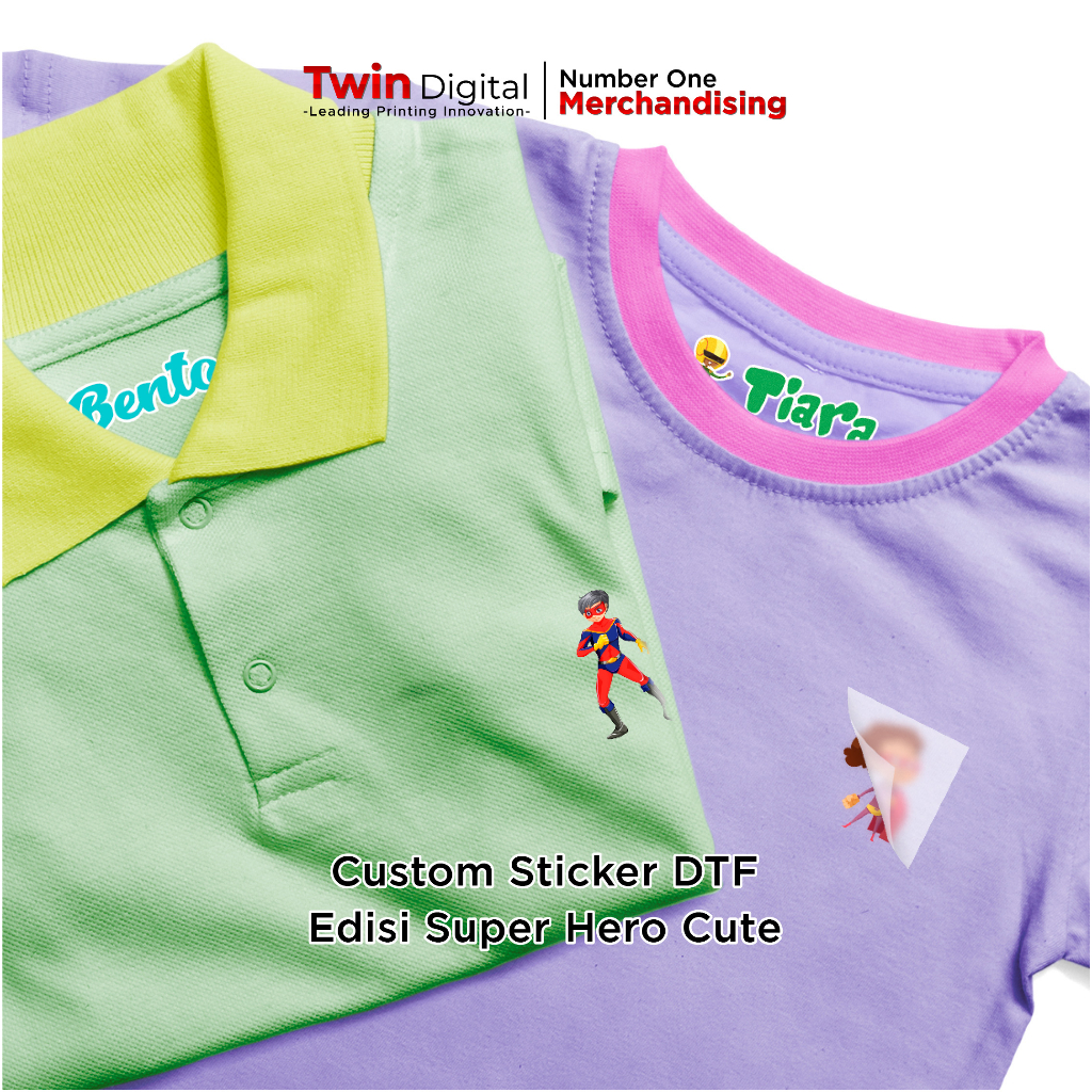 

Twindigital Custom Sticker DTF Edisi Super Hero Cute Sablon Setrika Siap Press - Stiker Kain Label Nama Baju Anak