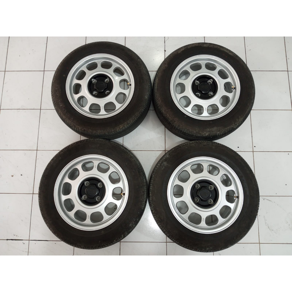 VELG BEKAS MODEL KALENG HSR R16X7 BAUT 4 PCD 4X114 ET42 + BAN 215 60 R16