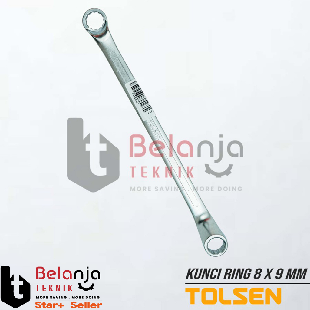 Tolsen Kunci Ring 8 X 9 mm Double Ring Offset 8X9MM Kunci Ring 8-9 MM