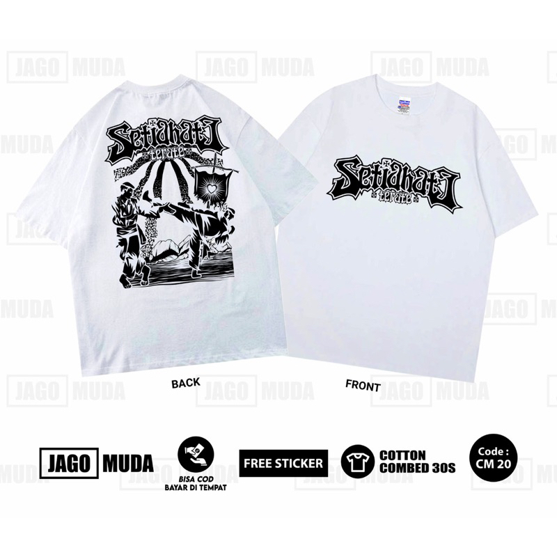 Jagomuda Terate Kaos Psht Setia Hati Terate Putih Elegan Cotton Combed 20S