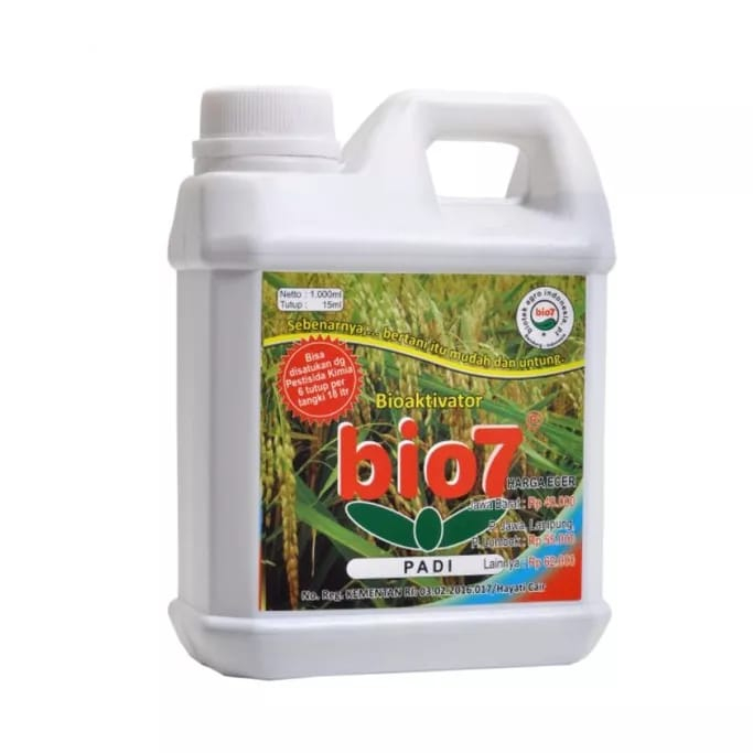 Pupuk Hayati Cair Bio7 Padi Organik Alami Bioaktivator Kemasan 1 Liter
