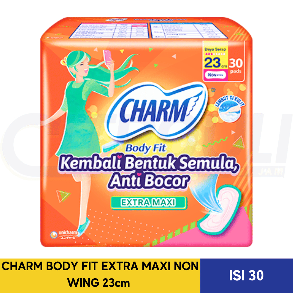 CHARM BODY FIT EXTRA MAXI NON WING 23cm ISI 30