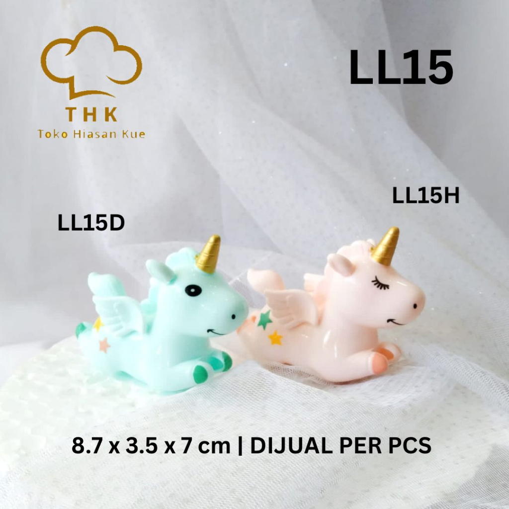 LL15 - Hiasan Kue Cake Topper Boneka Kuda Unicorn Sayap