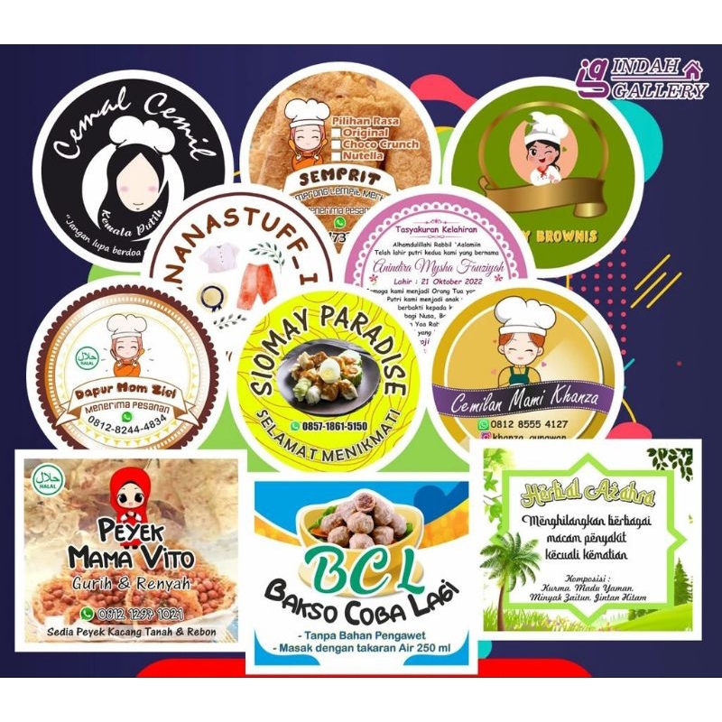 

Sticker Glossy Bulat, Sticker Kemasan, Label Kemasan Free Desain