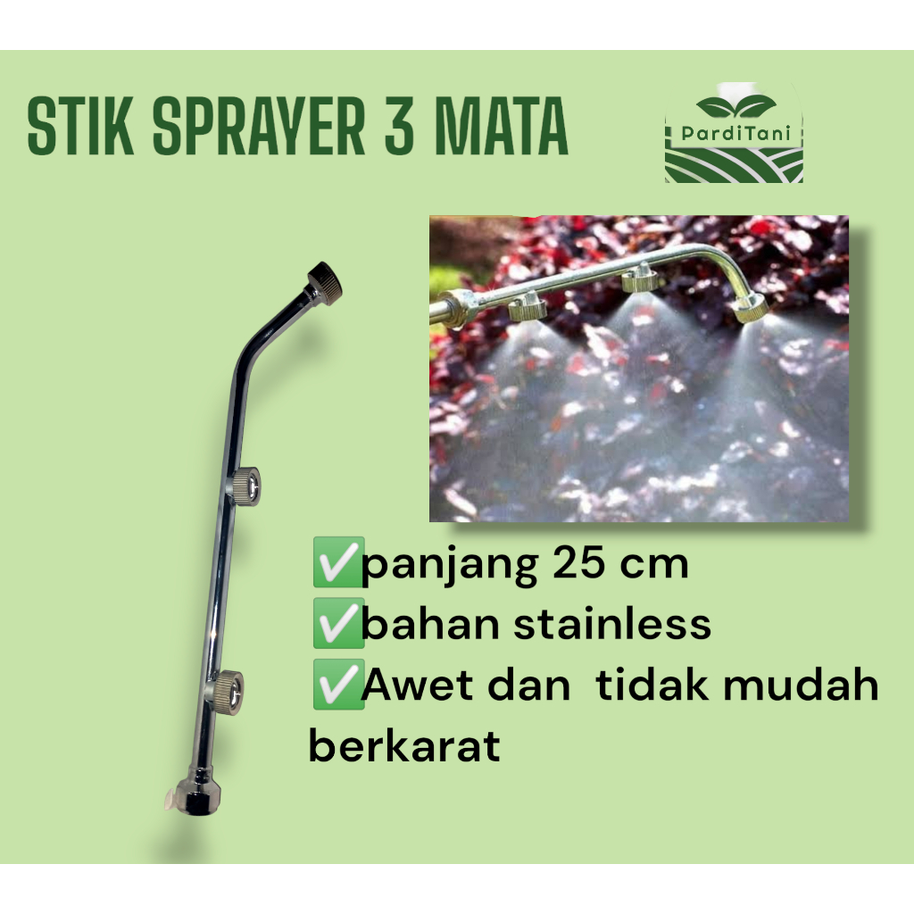 STIK SPRAYER MATA 3 NOZZLE SPRAYER TENGKI ELEKTRIK MANUAL PANJANG 25 CM