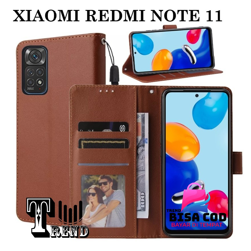 FLIP COVER XIAOMI REDMI NOTE 11 LEATHER CASE FLIP XIAOMI REDMI NOTE 11 FLIP CASE TIPE BARU UNTUK XIA