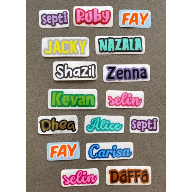 

LABEL NAMA - CUTTING STICKER 2 WARNA