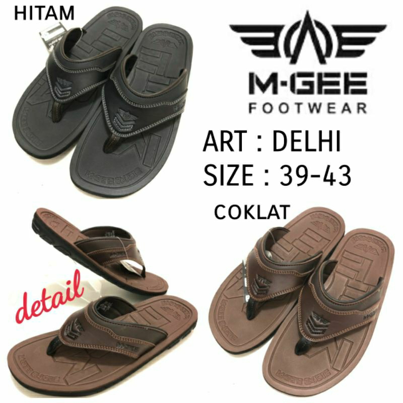 Sandal Japit Pria Original Mgee Delhi Size 39-43 Warna Hitam Coklat | Sandal Japit Pria Termurah Vir