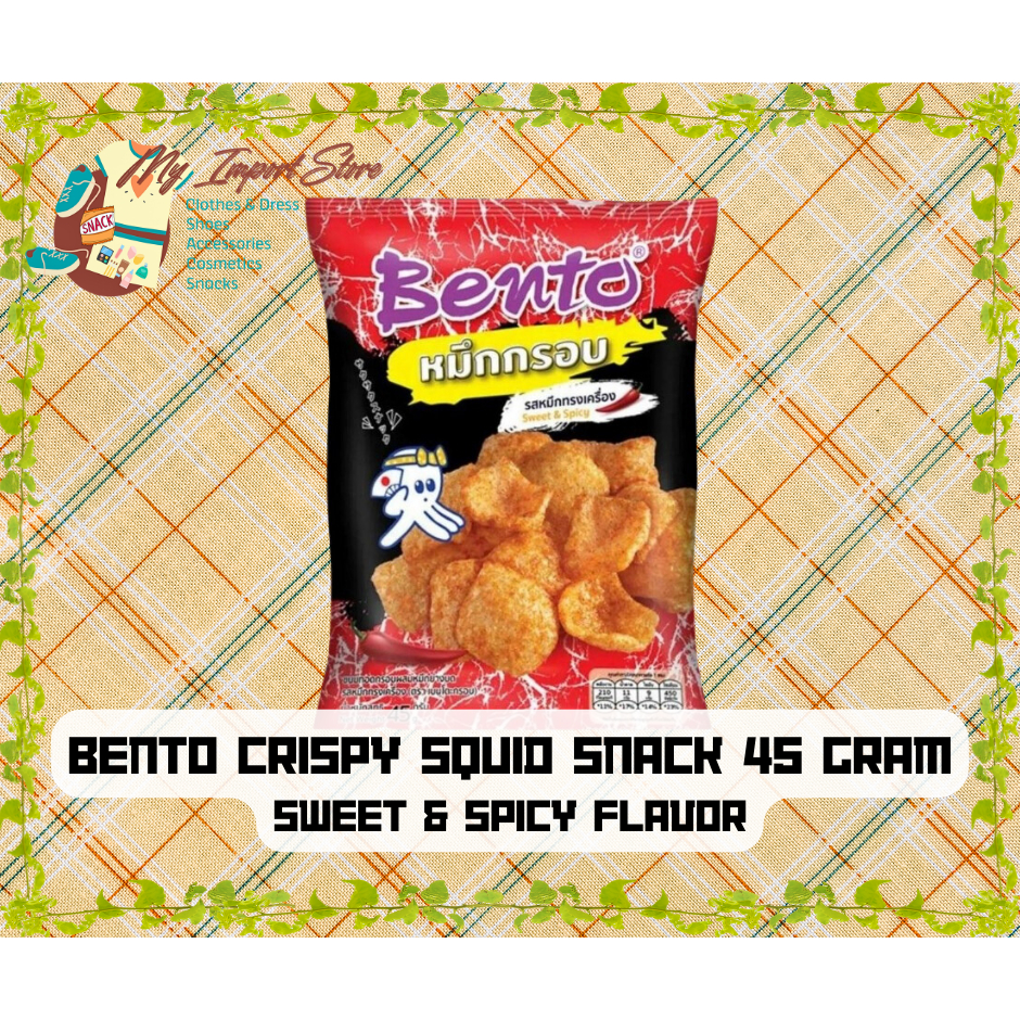 

Bento Crispy Squid Snack Kerupuk Cumi Original Product of Thailand Bangkok