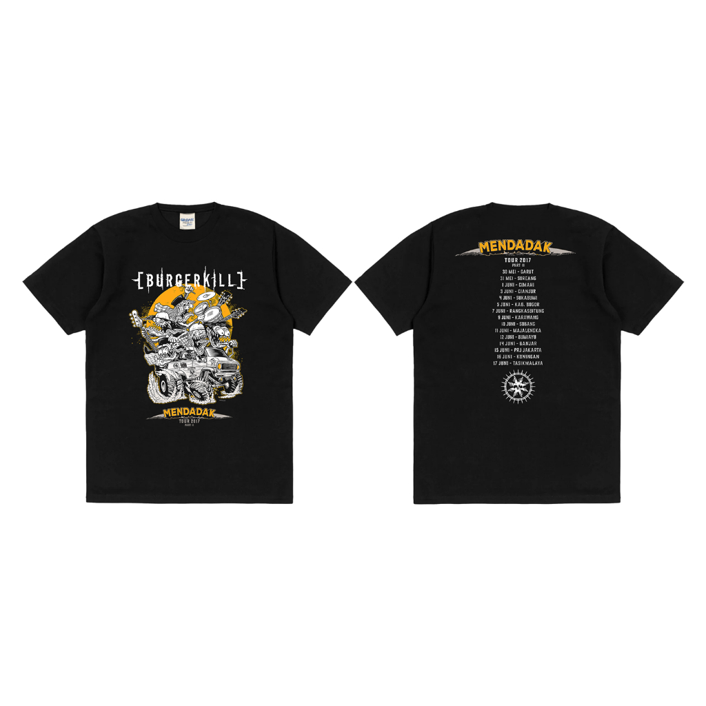 Skena T-shirt Band Burgerkill Mendadak Tour 2017
