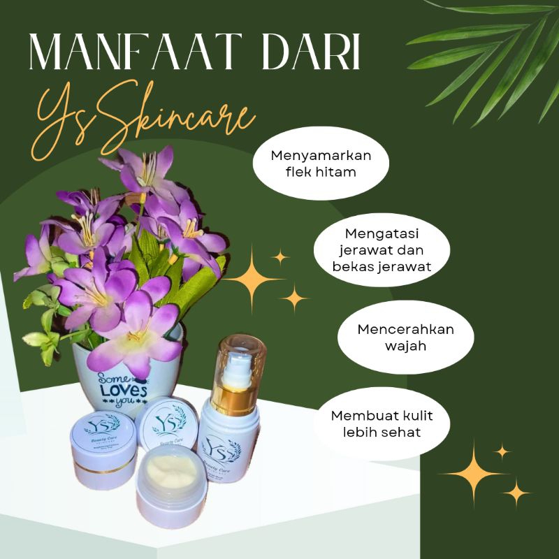 YS_SKINCARE paket glowing isi 3,Night cream, Facial wash, Brightening Cushion