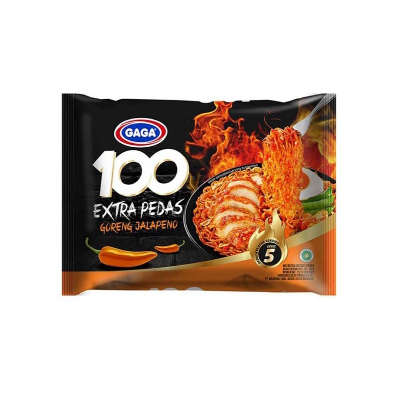 

GAGA 100 Extra Pedas Mie Instan Kuah dan goreng Jalapeno 75 g