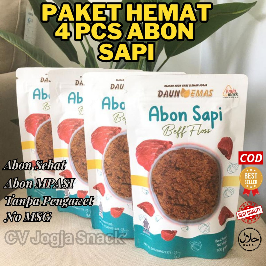 

PAKET 4 PCS ABON SAPI PREMIUM FLOSS TANPA PENGAWET NO MSG HALAL MPASI 400 GRM MANIS GURIH CEMILAN