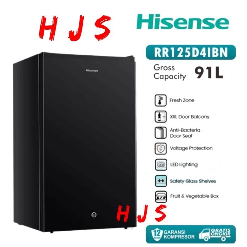 KULKAS 1 PINTU HISENSE RR125D4IBN-
 91L