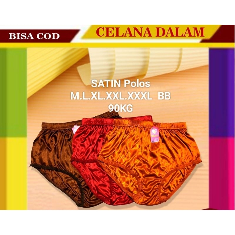 6pcs Celana dalam Satin  wanita L.XL.XXL/3xl jumbodewasa terlaris/Catok satin wanita Termurah/celana