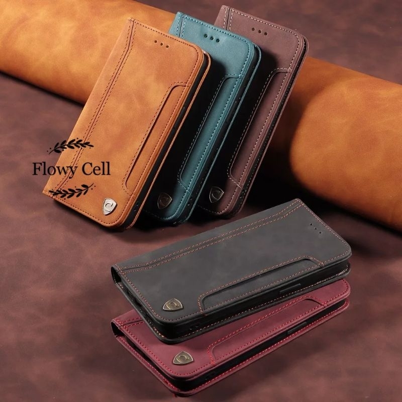 Oppo RENO 2F 4F 5F 10x Zoom Leather Case Magnetic Flip Cover Sarung Hp Kulit Wallet C01