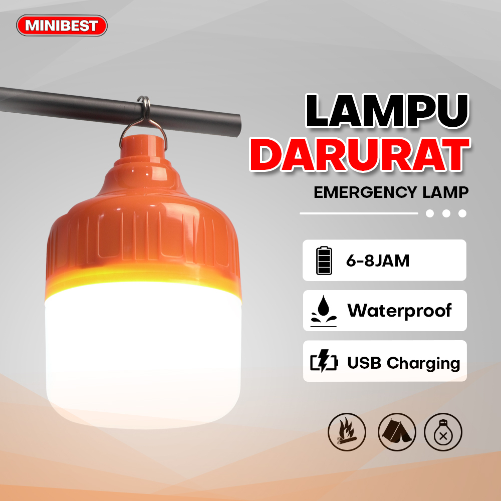 COD Lampu Emergency Darurat Bulb LED Indoor Outdoor Rechargeable - Lampu Darurat LED Bulb