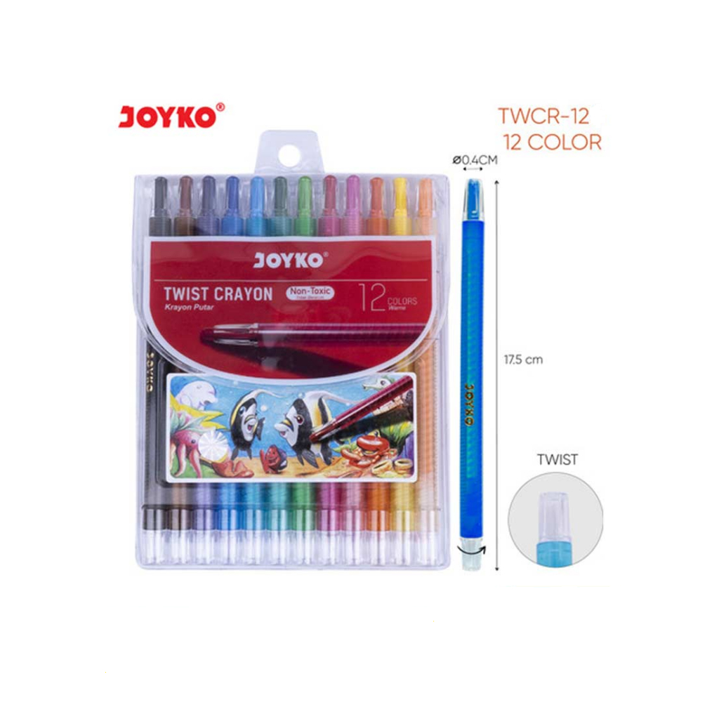 

CRAYON PUTAR TWIST JOYKO 12 WARNA